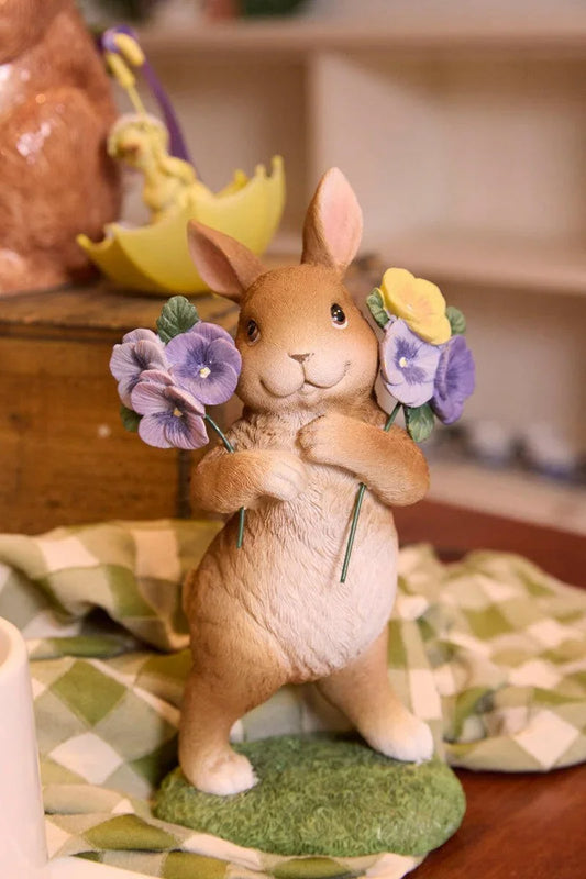 Mr Fields Bunny with Pansies - Exquisite Homewares 