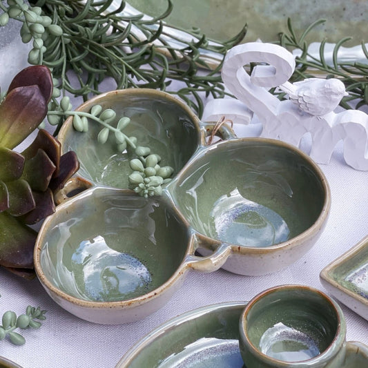 Olive Triple Snack Bowl - Exquisite Homewares