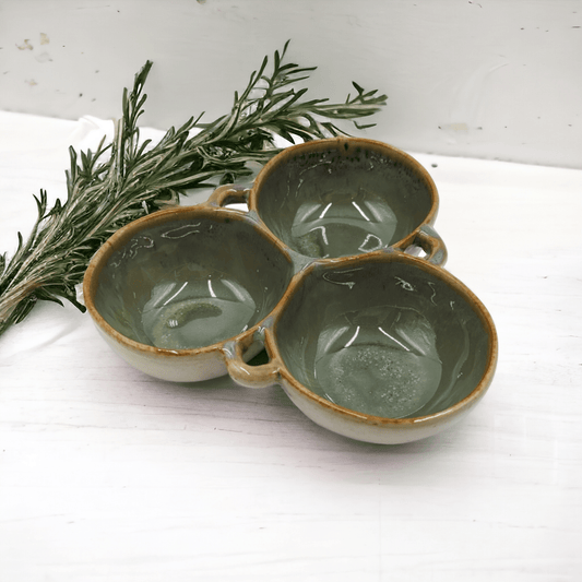 Olive Triple Snack Bowl - Exquisite Homewares