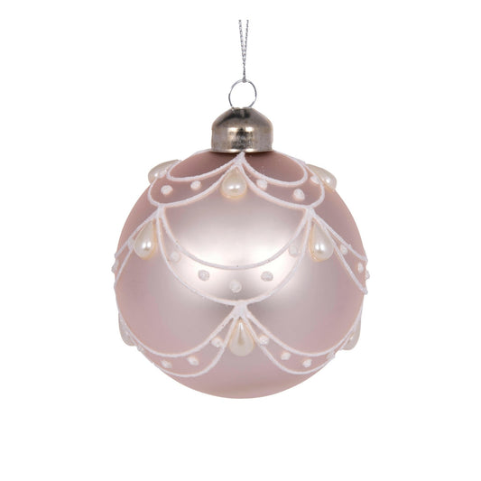 Pearl Pink Scalloped Bauble - Exquisite Homewares