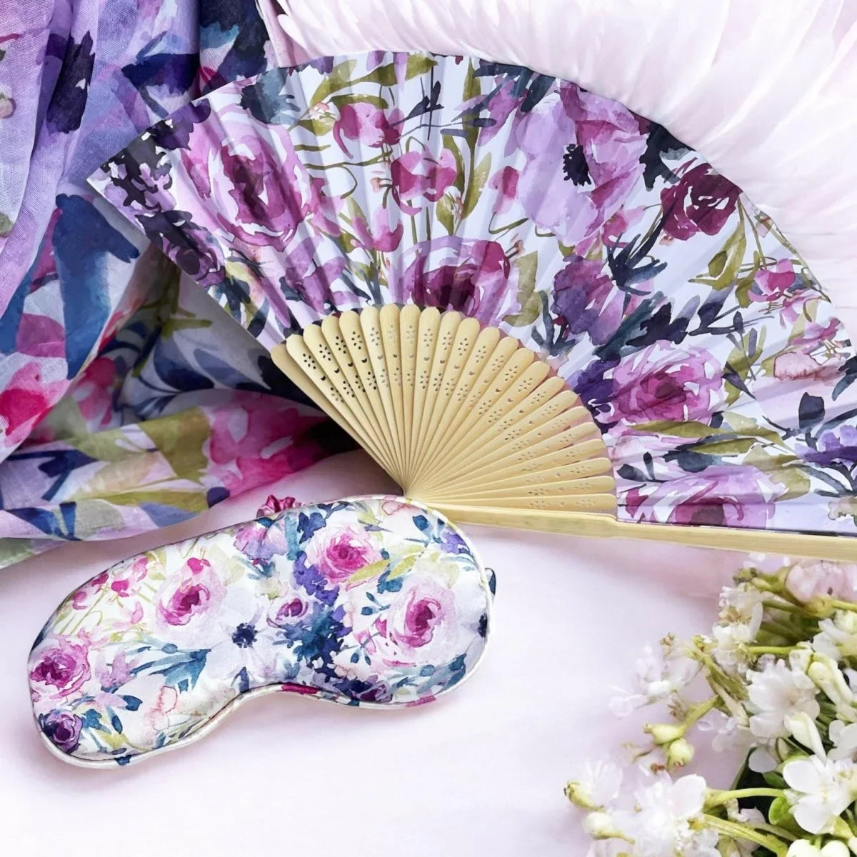 Peonie Rose Lavender Scented Satin Eye Mask - Exquisite Homewares 