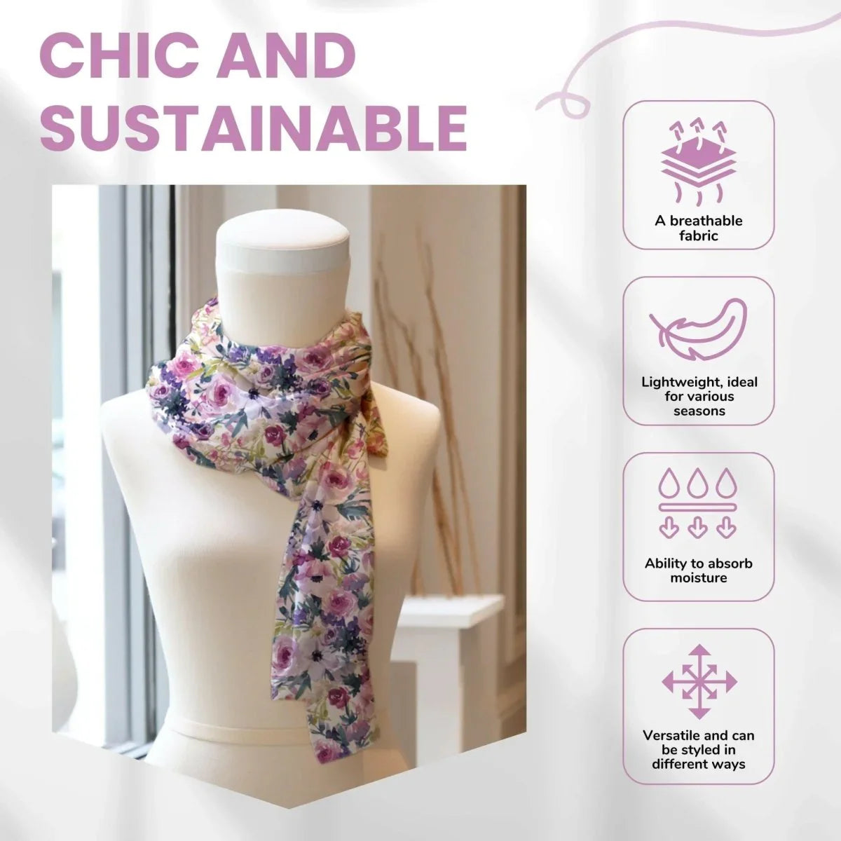 Peonie Rose Scarf - Exquisite Homewares 