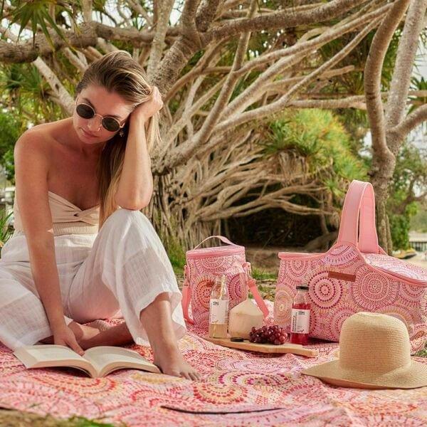 Picnic Bottle Bag - Daisy Gingham - Exquisite Homewares 