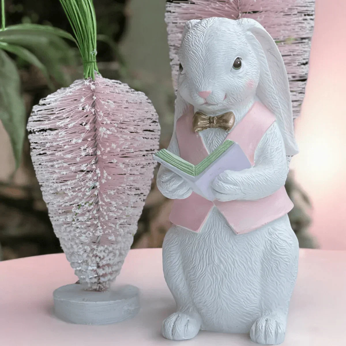 Reading Rabbit Pink Vest – Exquisite Homewares