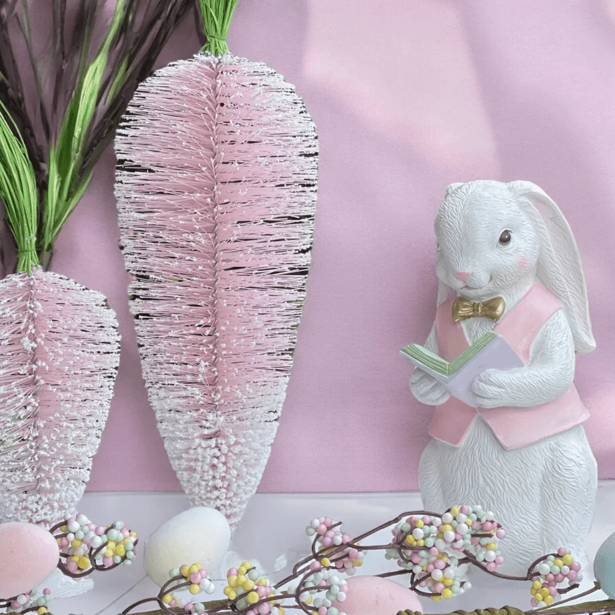 Reading Rabbit Pink Vest - Exquisite Homewares 