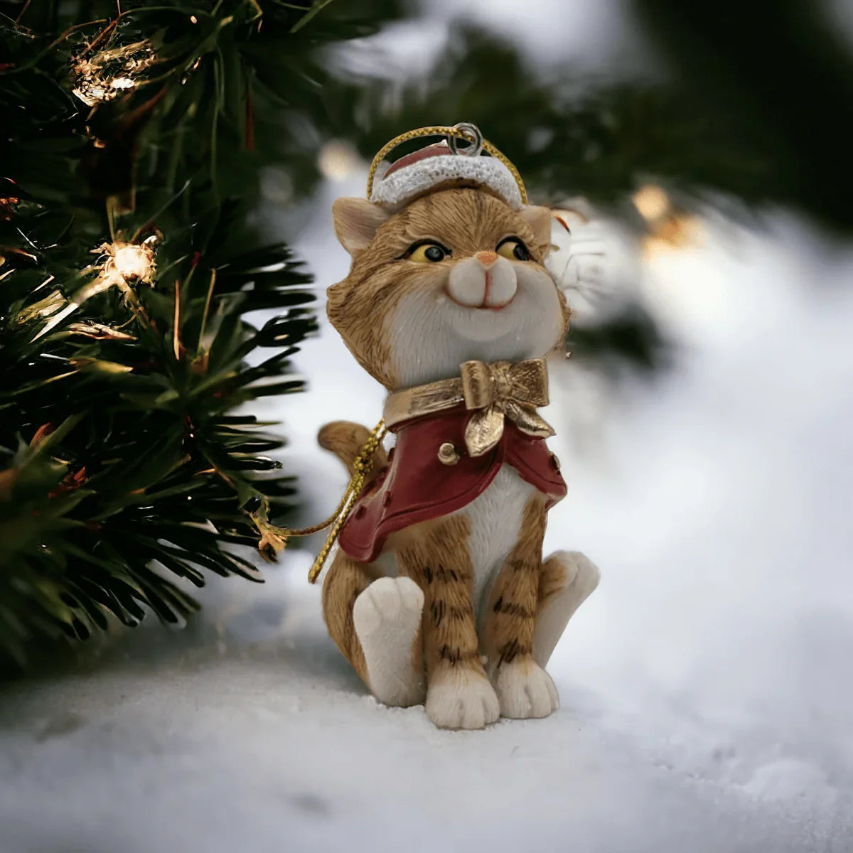 Red or Green Hanging Cat Tree Decoration - Exquisite Homewares 