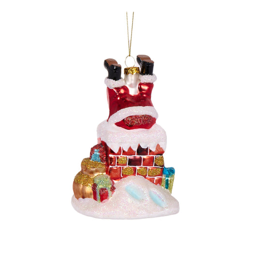 Retro Santa Down Chimney Hanging - Exquisite Homewares