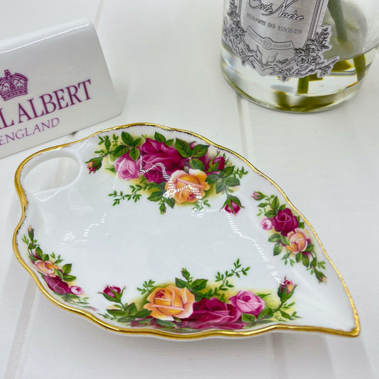 Royal Albert Old Country Roses Leaf Dish - Exquisite Homewares