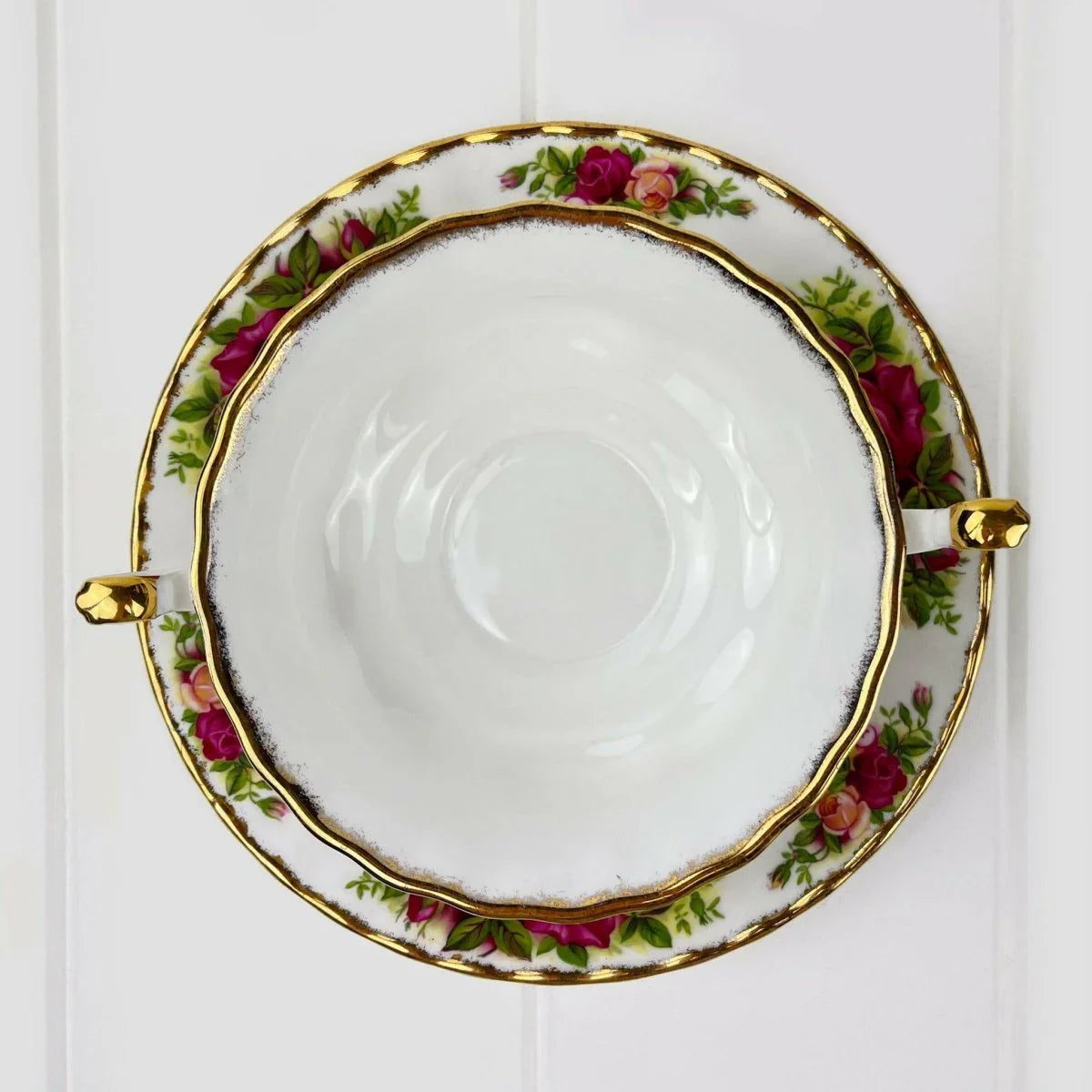 Royal Albert Old Country Roses Soup Coupe and Underplate - Exquisite Homewares 