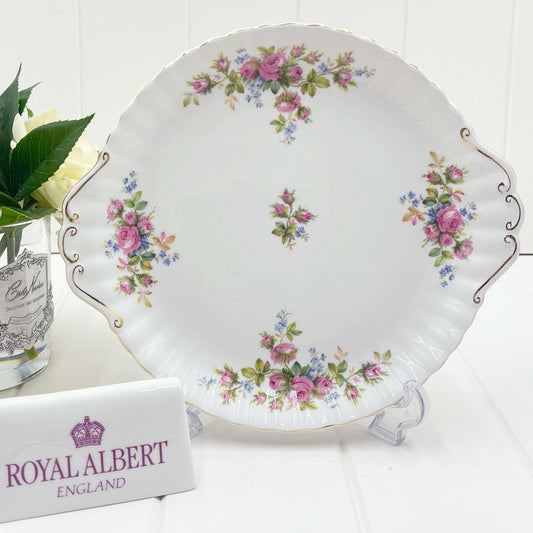Royal Albert Vintage Moss Rose Medium Tabbed Cake Plate - Exquisite Homewares