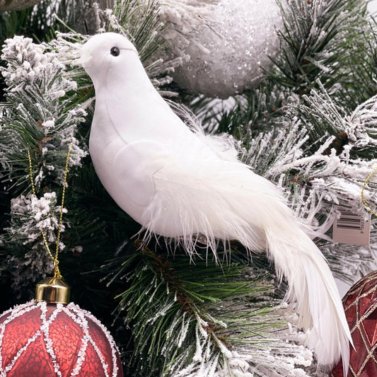 Sante White Clip on Bird (Set of 6) - Exquisite Homewares