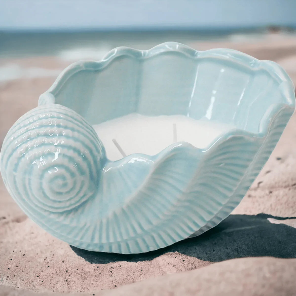 Seafoam Shell Candle - Exquisite Homewares 