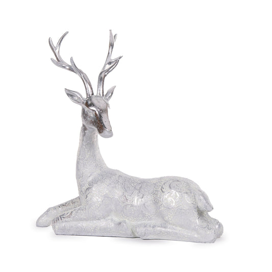 Silver Lace Reindeer Sitting - Exquisite Homewares