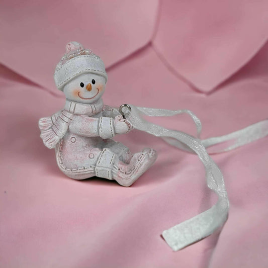 Sitting Snowman Christmas Tree Ornament - Exquisite Homewares