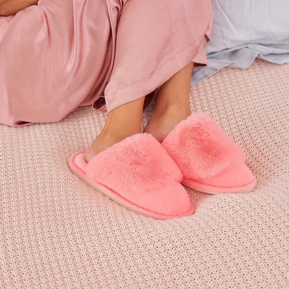 Slippers - Cosy Luxe - Coral Pink - Exquisite Homewares 