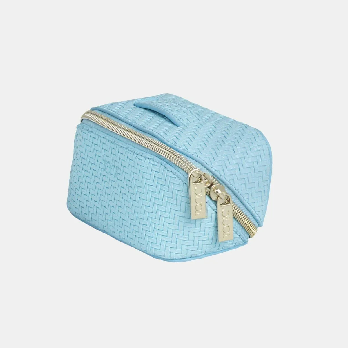 Small Beauty Bag - Herringbone Bluebell - Exquisite Homewares 
