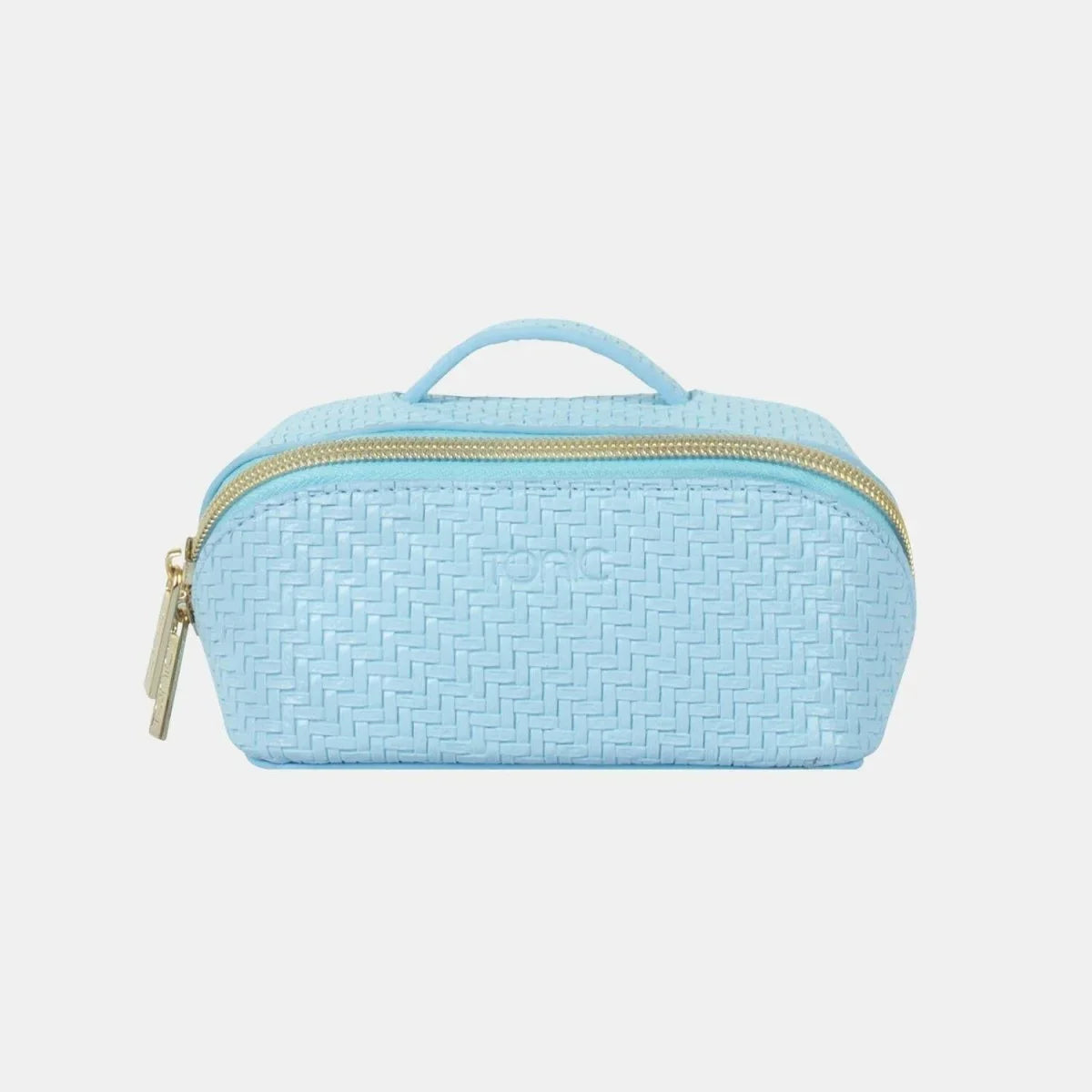 Small Beauty Bag - Herringbone Bluebell - Exquisite Homewares 