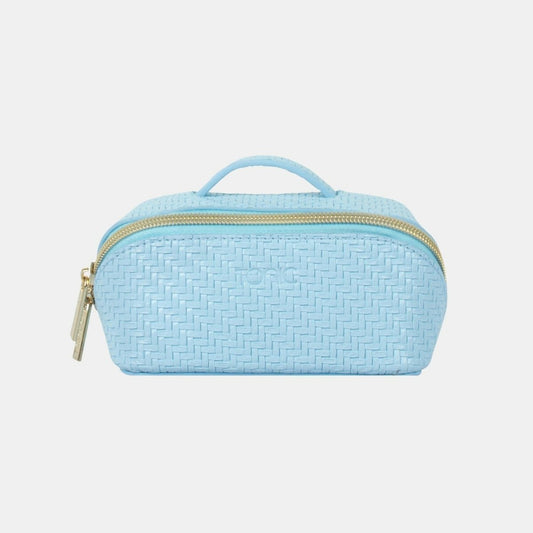 Small Beauty Bag - Herringbone Bluebell - Exquisite Homewares