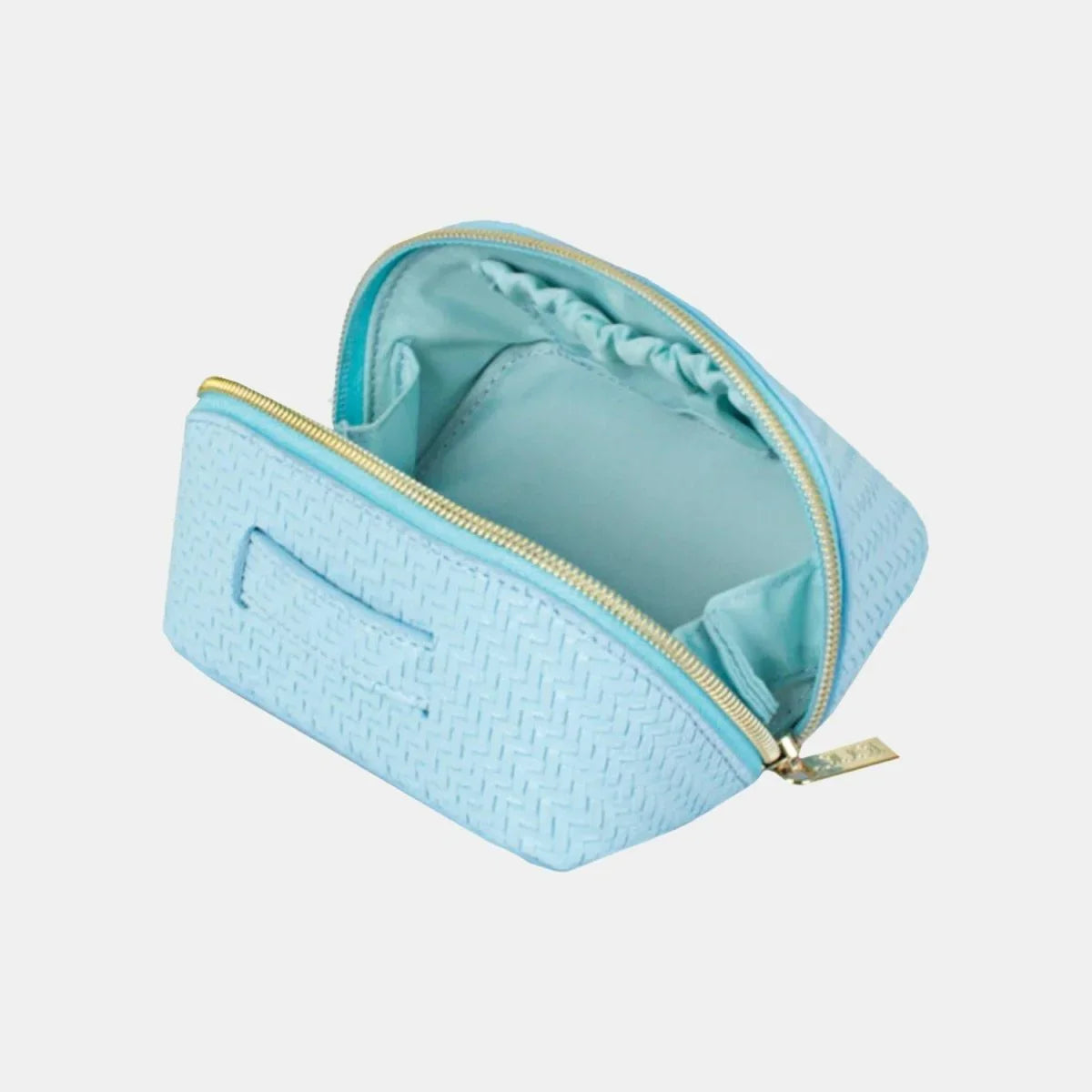 Small Beauty Bag - Herringbone Bluebell - Exquisite Homewares 