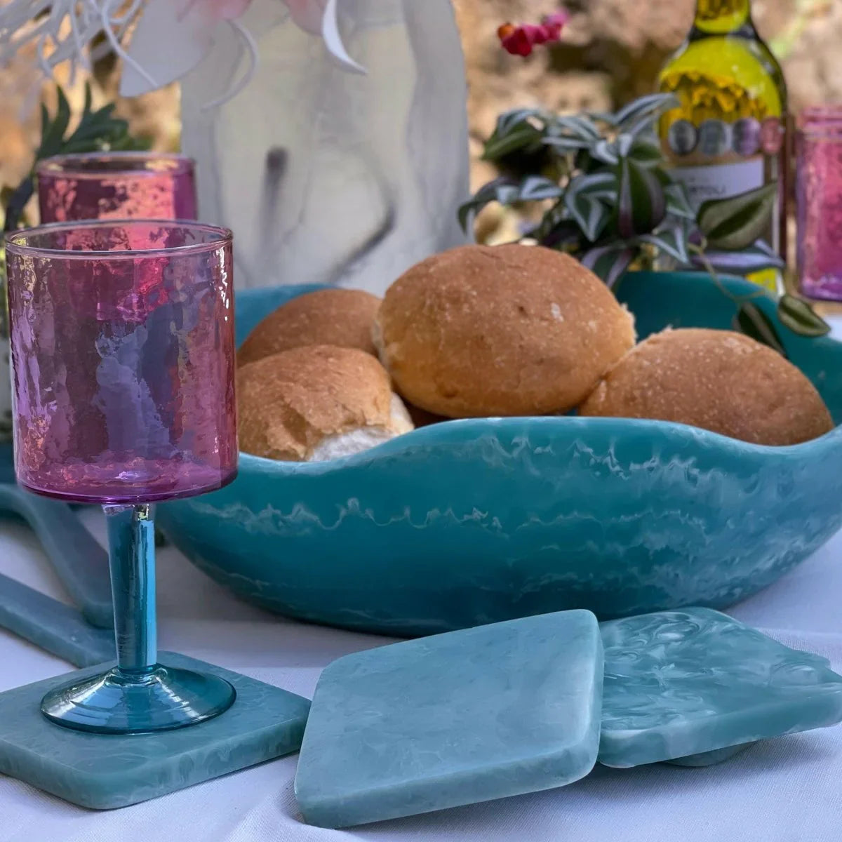 Square Coasters - Blue - Exquisite Homewares 