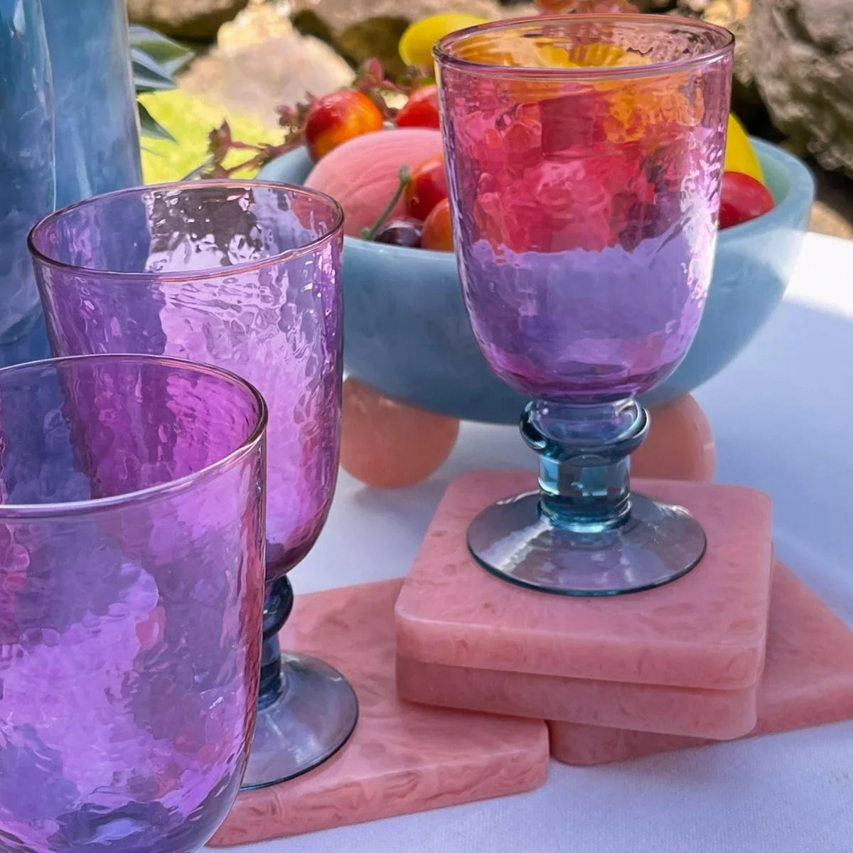 Square Coasters - Pink - Exquisite Homewares 
