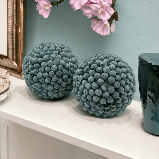Steel Blue Deco Sphere - Exquisite Homewares 