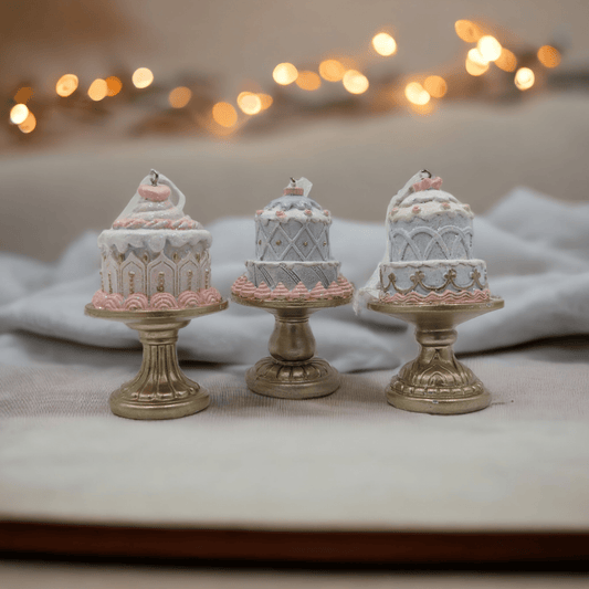 Two Tier Cake on Gold Stand - Exquisite Homewares