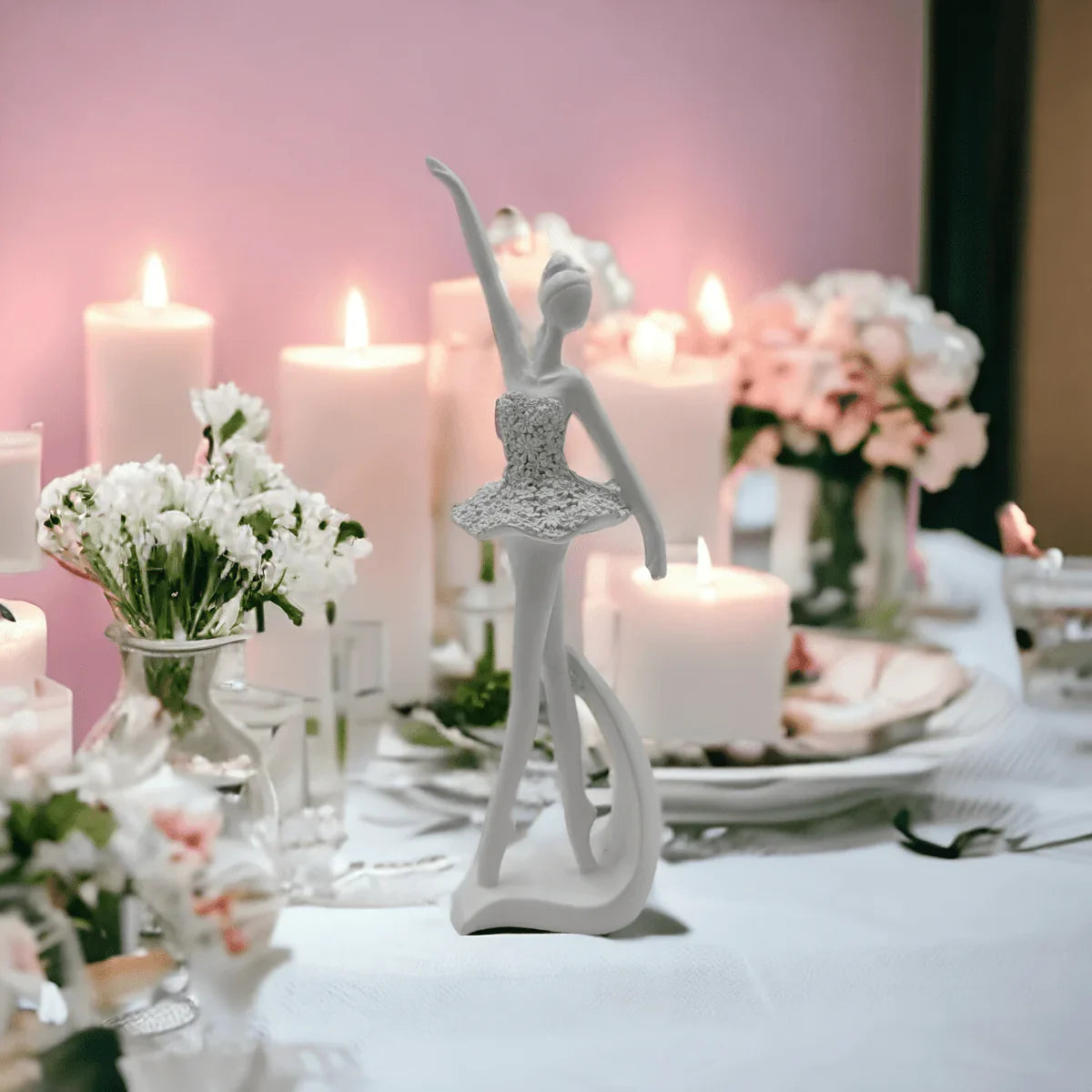 White Ballerina Standing Pose - Exquisite Homewares 