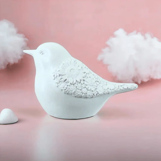 White Floral Bird - Exquisite Homewares 
