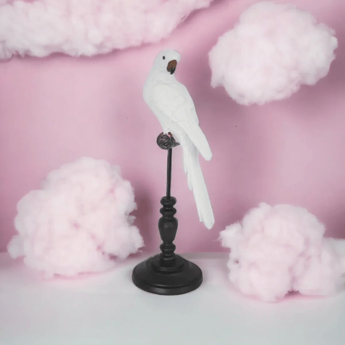 White Parrot on Stand - Exquisite Homewares 