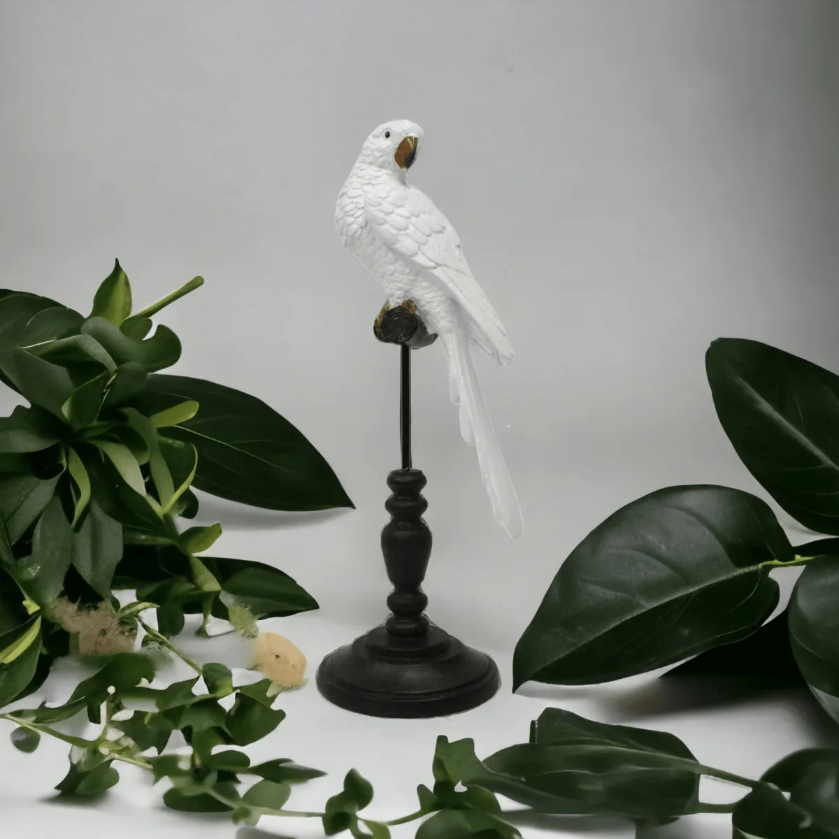 White Parrot on Stand - Exquisite Homewares 