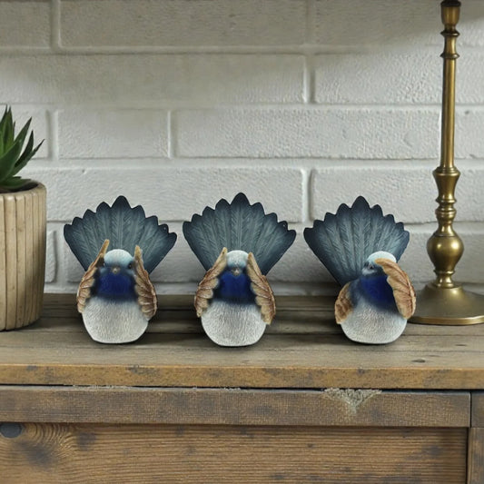 Hear, See, Say No Evil Set Wren 25x10cm