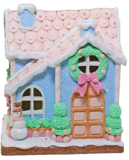 Gingerbread House LED Pink or Blue - 25cm