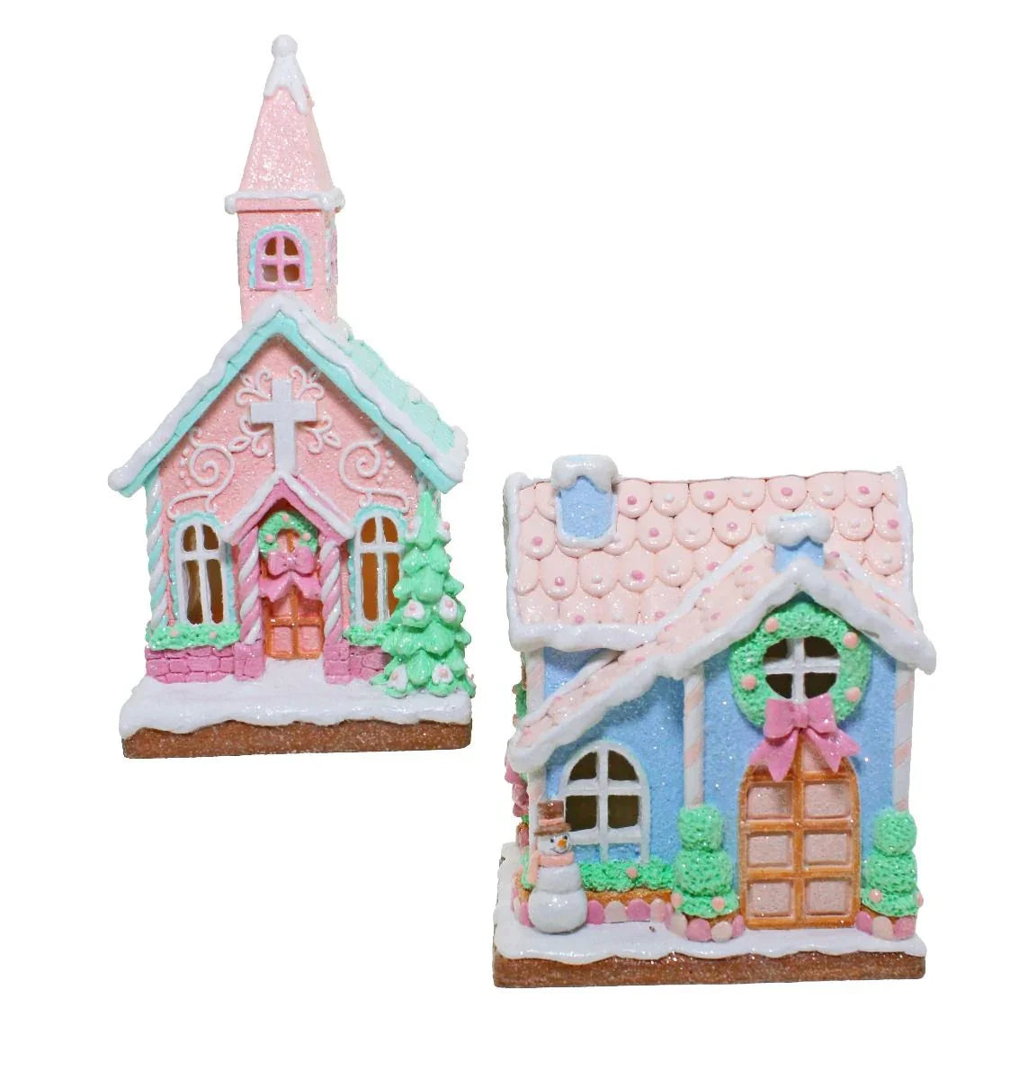 Gingerbread House LED Pink or Blue - 25cm