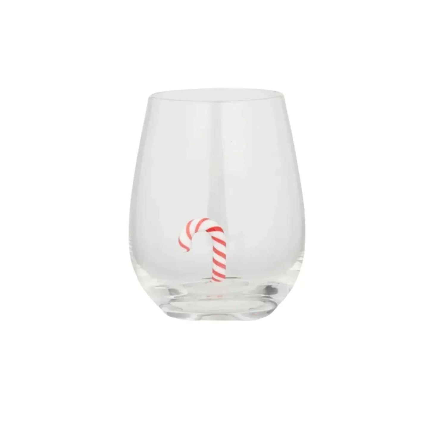 Christmas Candy Cane Glass Glass 9x12cm Clear/Red